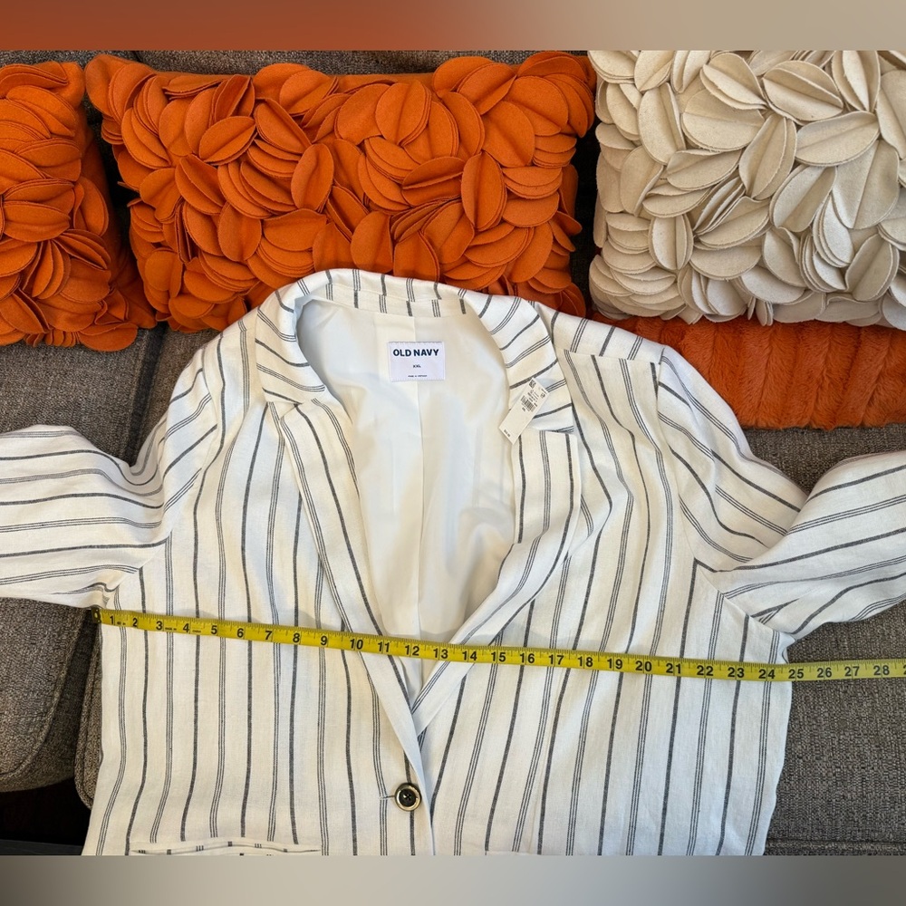 ❣️🆕Old Navy Taylor Linen-Blend Fitted Blazer & Wide-Leg Trouser Pants Suit Set❣️ - Picture 8 of 12